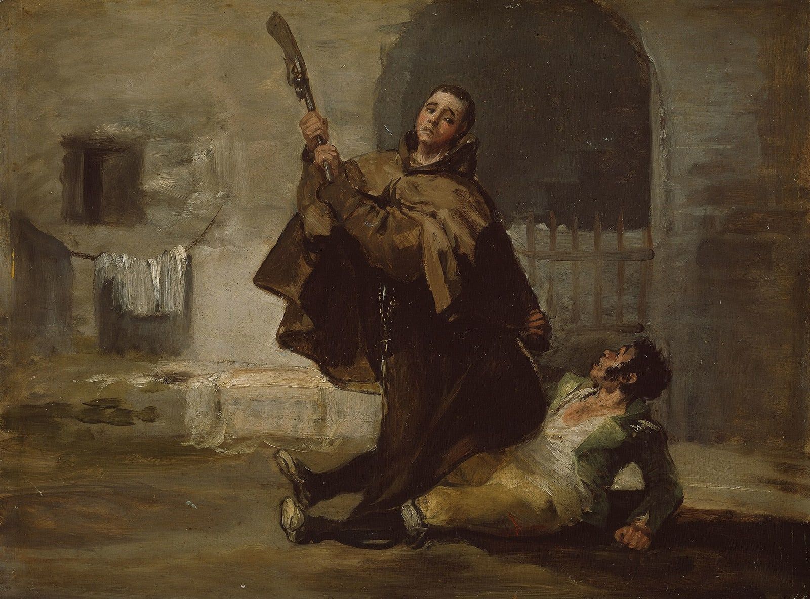 Friar Pedro Clubs El Maragato with the Butt of the Gun by Francisco José de Goya y Lucientes