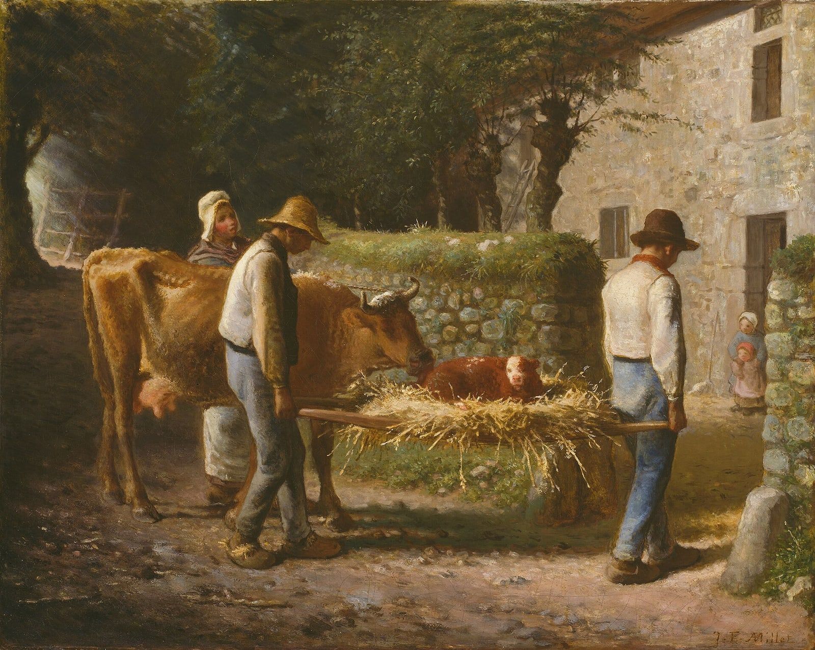 Peasants Bringing Home a Calf Born in the Fields by Jean François Millet
