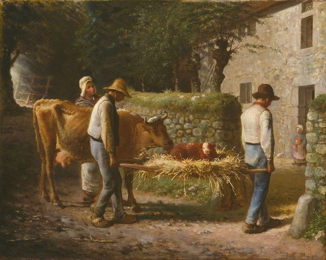 Peasants Bringing Home a Calf Born in the Fields by Jean François Millet