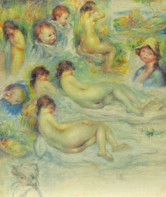 Studies of Pierre Renoir; His Mother, Aline Charigot; Nudes; and Landscape by Pierre-Auguste Renoir