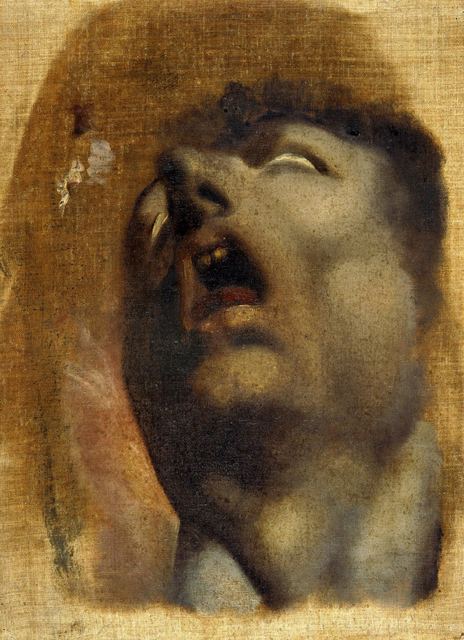 Two Heads of Damned Souls from Dante's "Inferno" (recto and verso) by Henry Fuseli